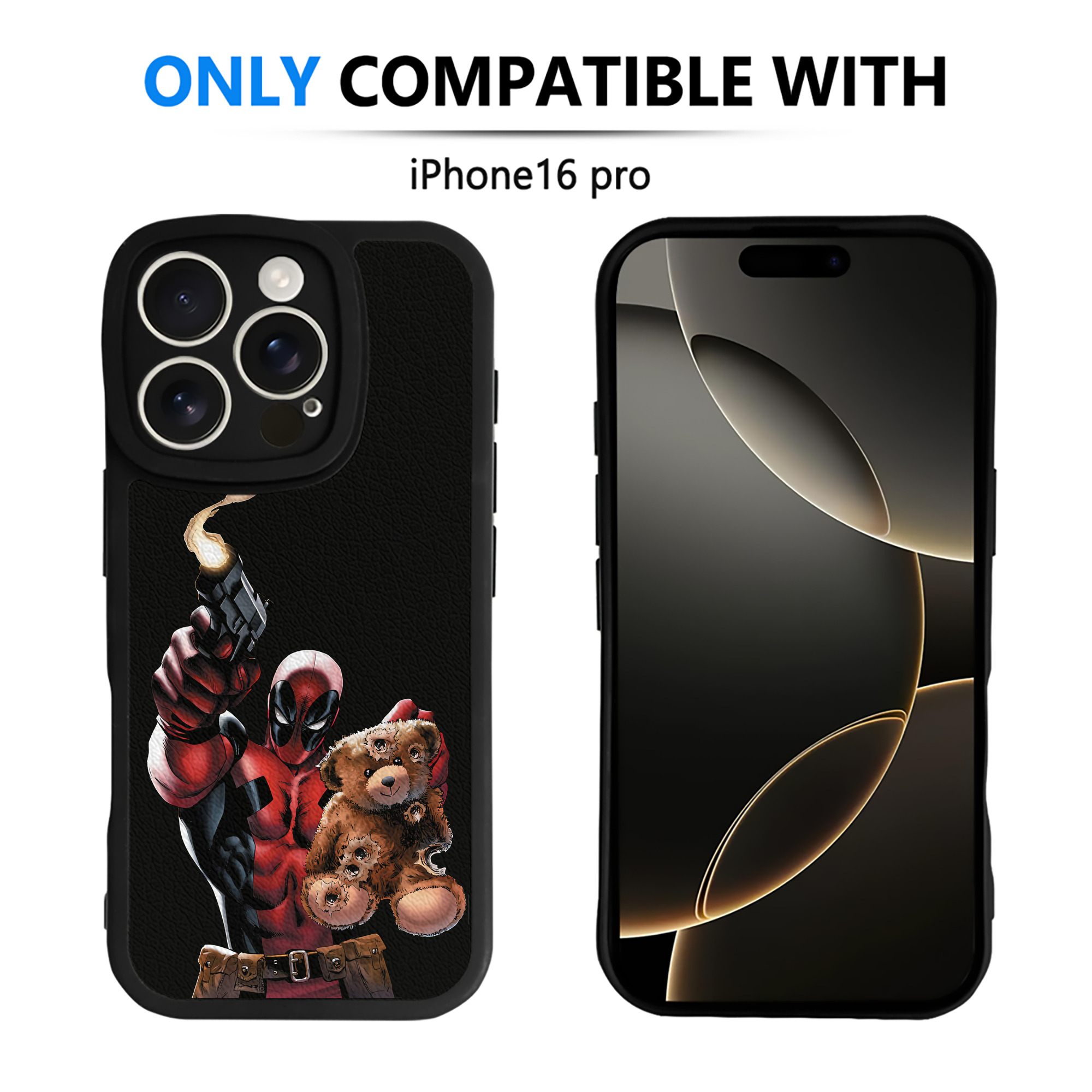 （画像用） Deadpool デッドプール 【iPhone 16シリーズ対応】シリコンスマホケース（レザー調） 材質：シリコン